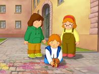 Lauras Stern – Sofie glaubt, dass Tommy ihr frisch gemaltes Kreidebild kaputt gemacht hat.