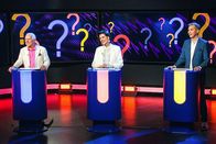 SRF Retro Quiz – (v.li.) Walter Andreas Müller, Maja Brunner und Reto Scherrer im SRF Retro Quiz