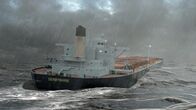 In Seenot – Auf ihrer Route von Kanada nach Japan gerät die MV Derbyshire in den Taifun „Orchid“.