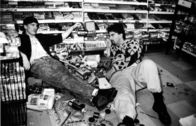 Generation X – CIRCA 1994: Actors Jeff Anderson and Brian O'Halloran on set of the Miramax movie "Clerks" , circa 1994.