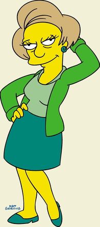 Die Simpsons – (13. Staffel) - Wirft sich in Pose: Barts Lehrerin Miss Krabappel.