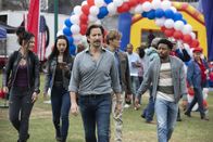 MacGyver – (v.l.n.r.) Riley Davis (Tristin Mays); Desi Nguyen (Levy Tran); Russ Taylor (Henry Ian Cusick); Angus MacGyver (Lucas Till); Wilt Bozer (Justin Hires)
