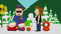 South Park – L-R: Eric, Officer Barbrady, Stan, Kyle, Barbra Streisand, Kenny