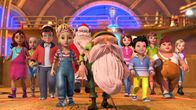 Peter Pan - Neue Abenteuer – Am Nordpol, in der Werkstatt des Weihnachtsmanns, führt Murfin, der Chefmechaniker, die Geschenkemaschine vor. Voller Begeisterung staunen alle: Peter Pan und Tinker Bell, die Verlorenen Kinder und die Darling-Kinder John, Michael und Wendy.