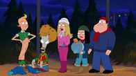 American Dad! – L-R: Puddin, Roger, Francine, Klaus, Hayley, Stan