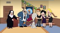 American Dad! – L-R: Sister Madeline, Stan, Klaus, Roger, Steve, Hayley, Francine