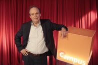 alpha-Campus Talks – Heute bei Campus Talks, von links: der Historiker Jürgen Renn, Max-Planck-Institut für Wissenschaftsgeschichte, Berlin (im Bild) und der Informatiker Prof. Dr. Tim Landgraf (Freie Universität Berlin).
