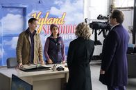 Bull – L-R: Frank Whaley as Max Hyland, Ana Kayne as Dylan Hyland, Geneva Carr as Marissa Morgan, and Michael Weatherly as Dr. Jason Bull