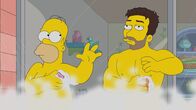 Die Simpsons – Homer (l.); Grayson Mathers (r.)