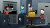 Star Trek: Lower Decks – l-r: Beckett Mariner, D'Vana Tendi Tendi, Sam Rutherford, Brad Boimler