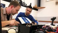 Die Modellbauer - The Next Generation – Norman (l.) is working on a Ford Mustang Shelby GT 350 while Johannes Perly watches him.