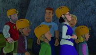 Feuerwehrmann Sam – Frau Chen und Moose zeigen den Kindern die Höhlen von Pontypandy.