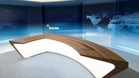 heute – ZDFheute. Realer Nachrichten-Tisch mit virtuellem Studioumfeld.