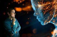 Quarks – Künstliche Intelligenz schreibt Texte, übersetzt Sprachen, erkennt Bilder, imitiert Stimmen. Was vor wenigen Jahren noch nach Zukunft klang, ist längst Alltag: in Schule und Büro, in Medizin, Forschung und Industrie. Doch je mehr Lebensbereiche KI erobert, desto wichtiger wird die Frage: Was kann sie wirklich — und wo wirkt sie klüger als sie ist? - (Archivfoto: Frau analysiert das Gesicht eines KI-Chatbots mit einem leuchtenden digitalen Netzwerkmodell)
