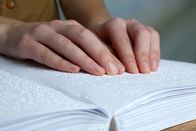 English bite-size – Blind,Woman,Read,Book,Written,In,Braille