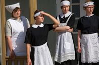 Seebad-Saga – v.l.n.r.: Martha (Ena Spottag), Fie Kjaer (Rosalinde Mynster), Otilia (Merete Maerkedahl) und Edith Marie Jensen (Ulla Vejby)