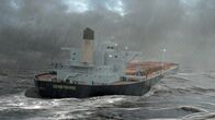 In Seenot – Auf ihrer Route von Kanada nach Japan gerät die MV Derbyshire in den Taifun „Orchid“.