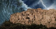 Ancient Apocalypse – Symbolbild: Ein Erdbeben zieht eine Flutwelle nach sich und zerstört die griechische Stadt Helike.