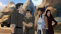 Die Legende von Korra – L-R: Mako, Bolin, Korra, Asami