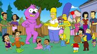 Die Simpsons – v.l.n.r.) Homer; Maggie; Marge