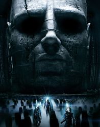 Prometheus - Dunkle Zeichen – Bei der Erkundung des Berges entdecken die Forscher eine riesige Skulptur eines menschlichen Antlitzes, das von urnenartigen Behältern umringt ist. Unglücklicherweise übersehen sie jedoch kleine Würmer auf dem Boden des Raumes ...