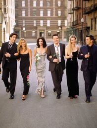 Friends – Schwimmer (Ross Geller), Jennifer Aniston (Rachel Green), Courteney Cox Arquette (Monica Geller), Matthew Perry (Chandler Bing), Lisa Kudrow (Phoebe Buffay), Matt LeBlanc (Joey Tribbiani).