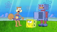 SpongeBob Schwammkopf – L-R: Sandy, SpongeBob, Sandy's robot