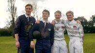 Tolkien – (v.l.n.r.) J.R.R. Tolkien (Nicholas Hoult); Geoffrey Smith (Anthony Boyle); Robert Gilson (Patrick Gibson); Christopher Wiseman (Tom Glynn-Carney)