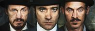 Ripper Street – (v.l.n.r.) Detective Sergeant Bennet Drake (Jerome Flynn); Det. Insp. Edmund Reid (Matthew Macfadyen); Captain Homer Jackson (Adam Rothenberg)
