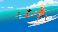 Zoom - Der weiße Delfin – V.l.: Auru, Timeti und Yann wollen als Team an einem Surf-Wettkampf teilnehmen und trainieren hart dafür.