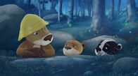 Mama Fuchs und Papa Dachs – Lukas übernachtet mit seinem Sohn Udo und dem Dachsjungen Luis im Wald.