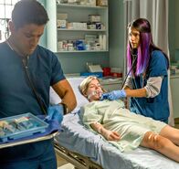 The Night Shift – Mark Consuelos (Dr. Cain Diaz), Lyliana Wray (Naya), Tanaya Beatty (Dr. Shannon Rivera).