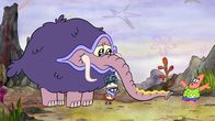 Die Patrick Star Show – v.li.: Woolly clammoth, Squidina, Patrick