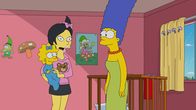 Die Simpsons – (v.l.n.r.) Maggie; Kumiko; Marge