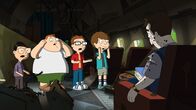 American Dad! – Hinter, l-r: Toshi, Barry, Steve, Snot