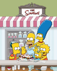 Die Simpsons – (25. Staffel) - Die Simpsons: Maggie (M.), Marge (2.v.r.), Homer (2.v.l.), Bart (l.) und Lisa Simpson (r.) ...