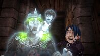 Arthur und die Freunde der Tafelrunde – Mordred überrumpelt König Uther und verwandelt ihn in einen Geist.