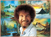 Bob Ross - The Joy of Painting – Bob Ross vor einem seiner Landschaftsbilder.
