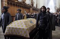 Die Musketiere – (v.l.n.r.) Athos (Tom Burke); Aramis (Santiago Cabrera); D'Artagnan (Luke Pasqualino); Porthos (Howard Charles)