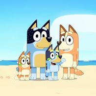 Bluey – L-R: Bingo, Bandit, Bluey, Chilly