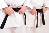 Judo: World Tour – Two martial arts athletes, black belt