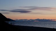 Russlands weite Wildnis – Lake Baikal, Russia - Beautifully shaped lilac clouds hanging over Lake Bikal.