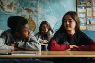 Geheime Schatten – Nick (Aaron Sansi, l.) geht es nicht so gut. Ob ihm die geheimnisvolle neue Schülerin Leni (Amelie Klein r.) helfen kann?
