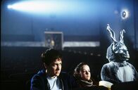 Donnie Darko – Donnie Darko (Jake Gyllenhaal), Gretchen Ross (Jena Malone) und Frank (James Duval)