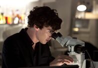 Sherlock – Auch am Mikroskop ein scharfer Beobachter: Der geniale Ermittler Sherlock Holmes (Benedict Cumberbatch).