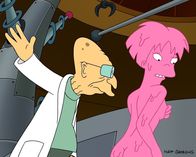 Futurama – v.li.: Professor Farnsworth, Amy