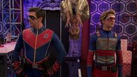 Henry Danger – L-R: Captain Man / Ray Manchester (Cooper Barnes), Frankini (Frankie Grande), Henry Hart (Jace Norman)