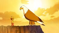Yakari – Knickohr und Yakari nähern sich beim Spielen einem unheimlich aussehenden Felsen. Über den besagt eine Legende, dass die Krallen eines Bären die schroffen und kahlen Zerklüftungen geschaffen haben. Das ist auch der Grund dafür, warum die Bären den Fels bewachen und als ihr Gebiet ansehen. Knickohr gerät zu nah an ihn heran, was einem Meister Petz gar nicht gefällt. Yakari kann die Aufmerksamkeit des Bären auf sich ziehen und klettert auf den Felsen. Der Bär unter ihm weiß allerdings ganz genau, dass Yakari irgendwann wieder hinuntersteigen muss.