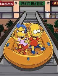 Die Simpsons – Bart (r.) und Milhouse (l.) stellen nachts das Einkaufszentrum auf den Kopf.