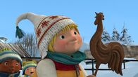 Snowsnaps' Winterspiele – Sami merkt, dass der Hahn ihm etwas sagen will.